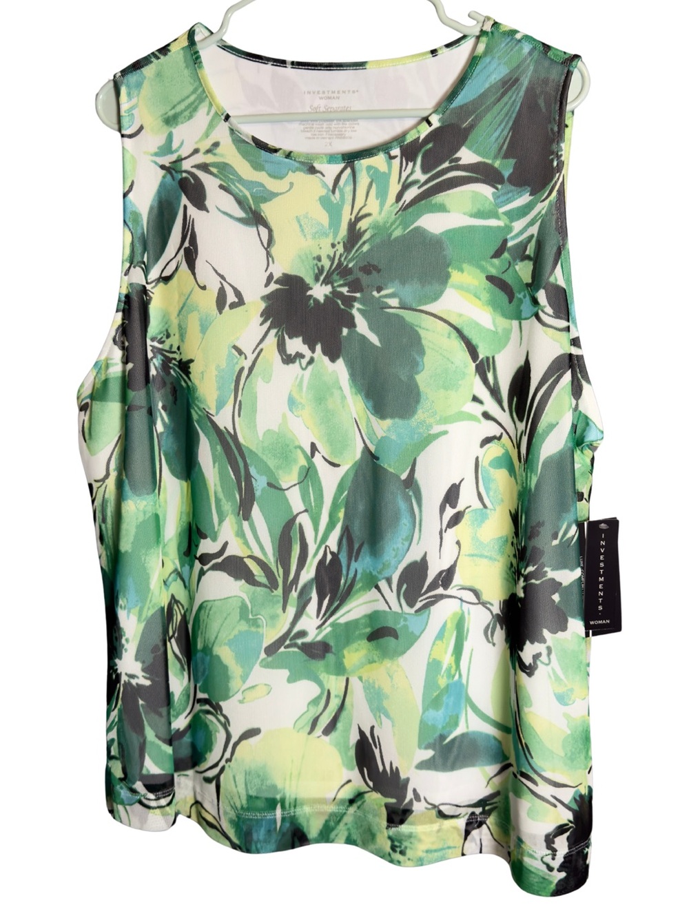 Investments Green Multi Floral Sleeveless Camisole